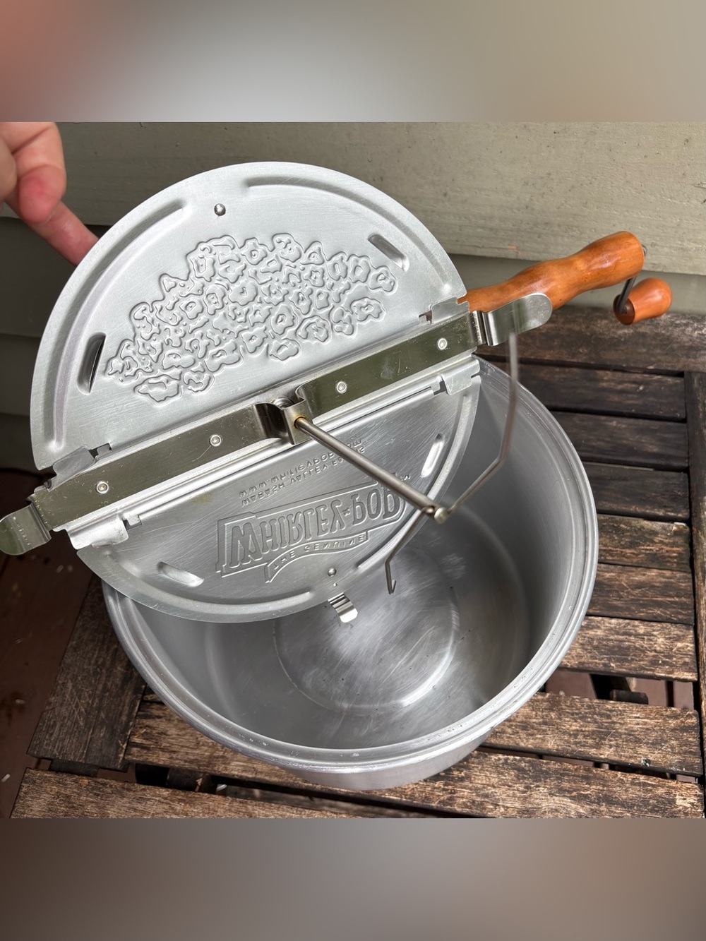 Vintage The Genuine Whirley-Pop Popcorn Popper 6 Qt Hand Crank Stovetop. EUC